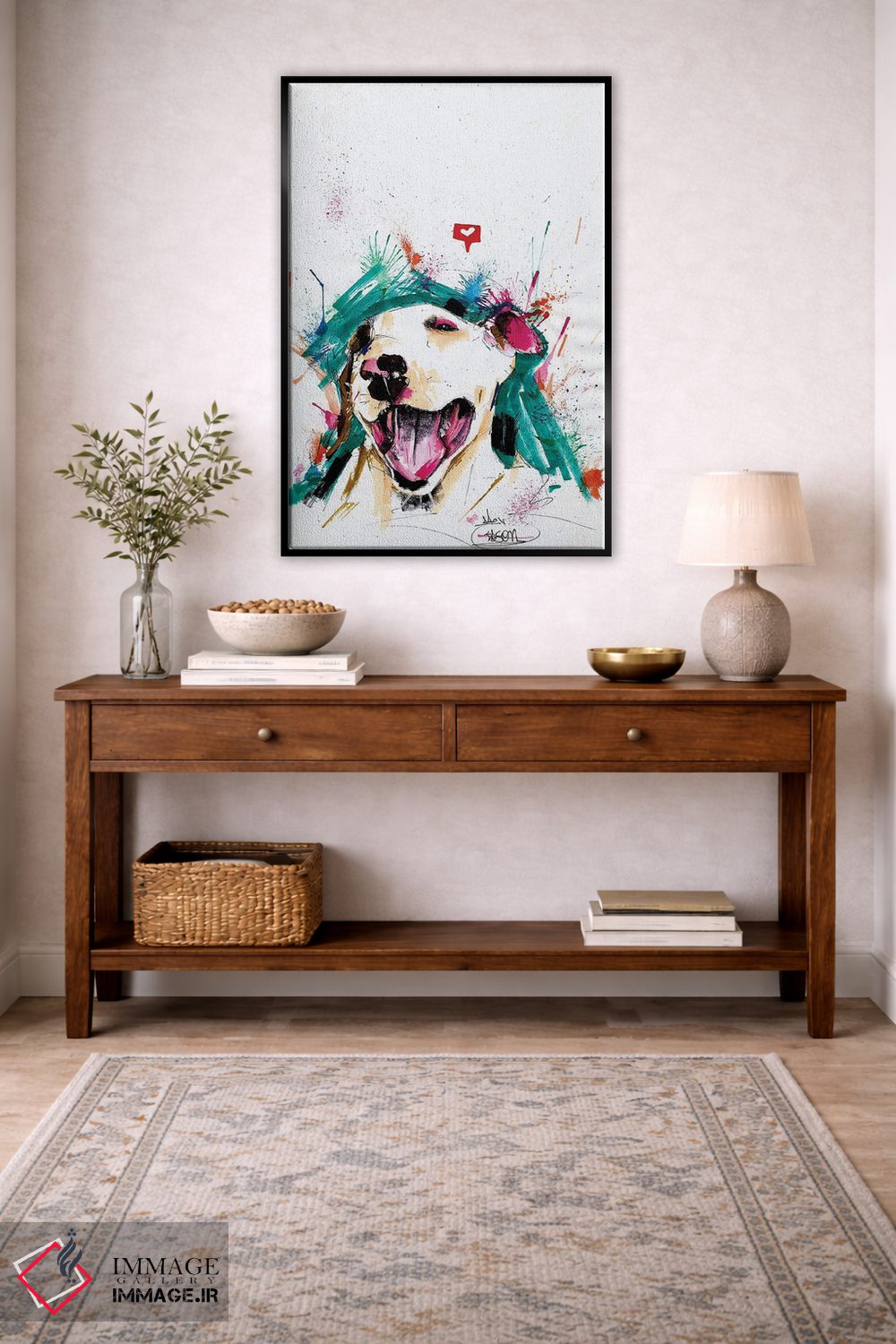 تابلو دکوراتیو بول تریر آبرنگی اثر ادسون راموس - D6B