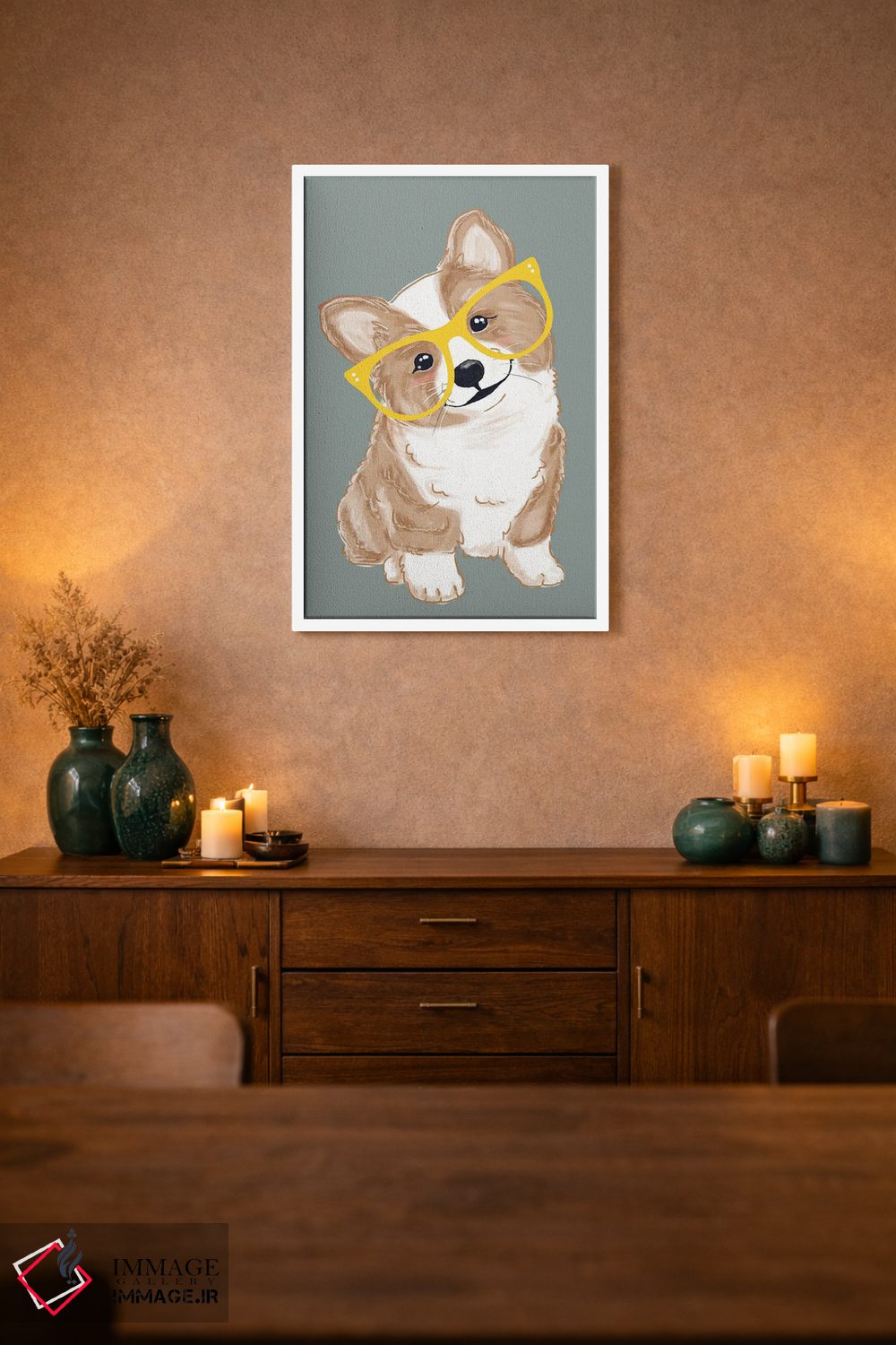 تابلو دکوراتیو کورگی بامزه اثر ادسون راموس - D1W