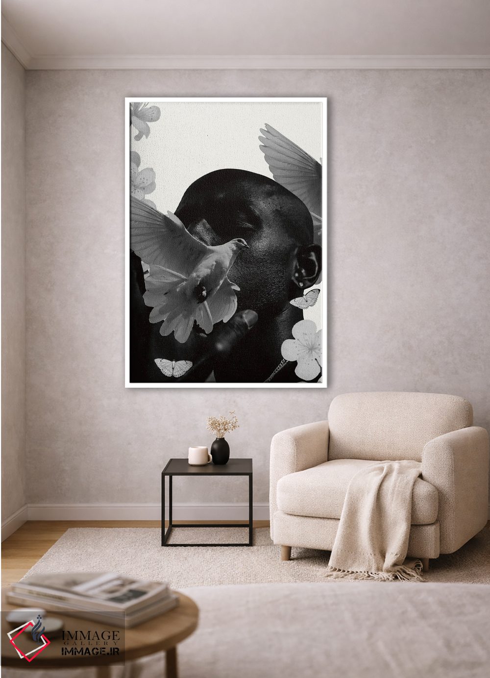 تابلو دکوراتیو کلاژ سوررئالیستی از انسان اثر ادسون راموس - D1W