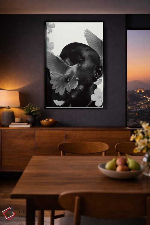 تابلو دکوراتیو کلاژ سوررئالیستی از انسان اثر ادسون راموس - D2B