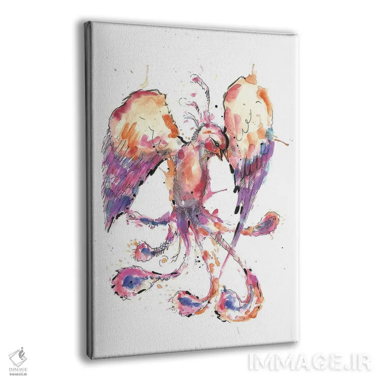 تابلو دکوراتیو ققنوس آبرنگی اثر ادسون راموس - نمای پرسپکتیو محصول