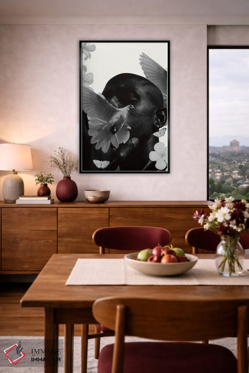 تابلو دکوراتیو کلاژ سوررئالیستی از انسان اثر ادسون راموس - D4B