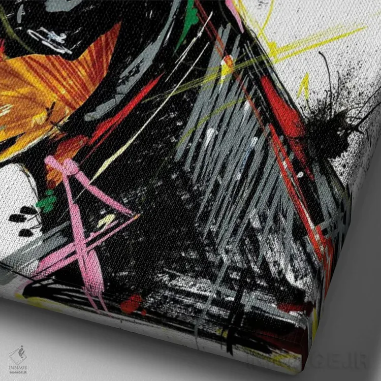 تابلو دکوراتیو سگ دوبرمن اثر ادسون راموس - نمای نزدیک بافت بوم