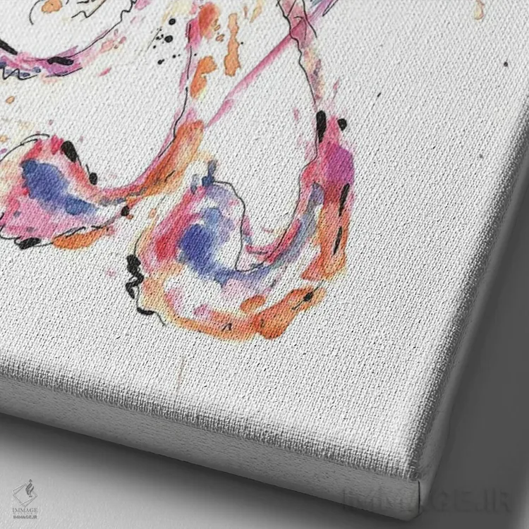 تابلو دکوراتیو ققنوس آبرنگی اثر ادسون راموس - نمای نزدیک بافت بوم