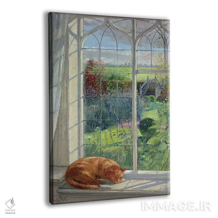 تابلو کلاسیک گربه خوابیده و پل چینی اثر تیموتی ایستون - نمای پرسپکتیو محصول