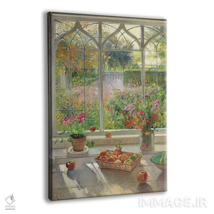 تابلو کلاسیک میوه و گل های پاییزی اثر تیموتی ایستون - نمای پرسپکتیو محصول