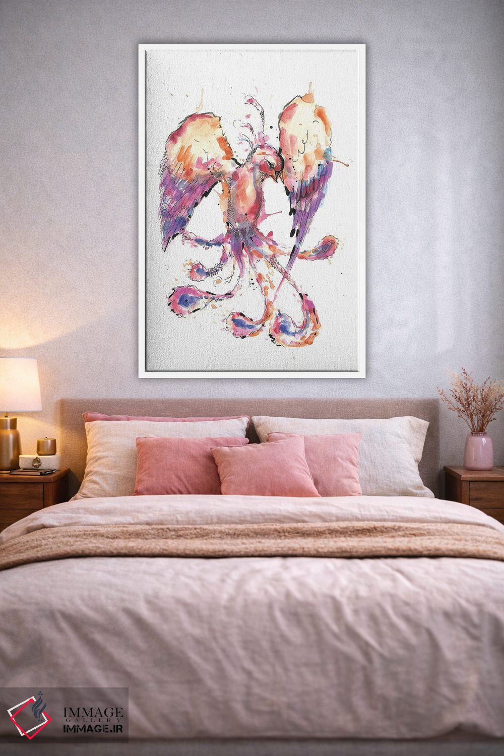 تابلو دکوراتیو ققنوس آبرنگی اثر ادسون راموس - D1W
