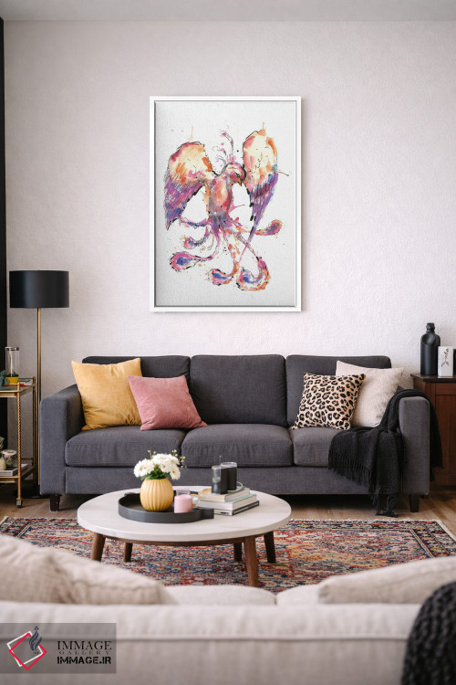 تابلو دکوراتیو ققنوس آبرنگی اثر ادسون راموس - D3W