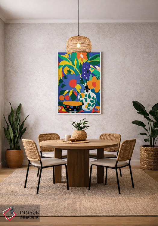 تابلو انتزاعی گلدان گل اثر ادسون راموس - D2W