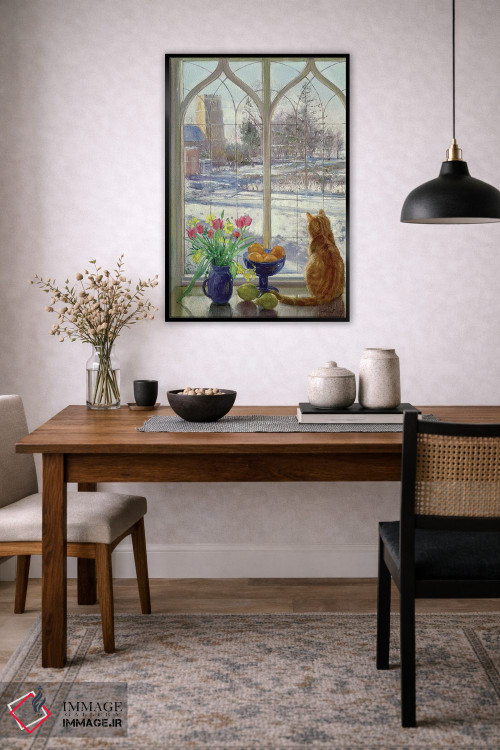 تابلو کلاسیک سایه های برف و گربه اثر تیموتی ایستون - D5B