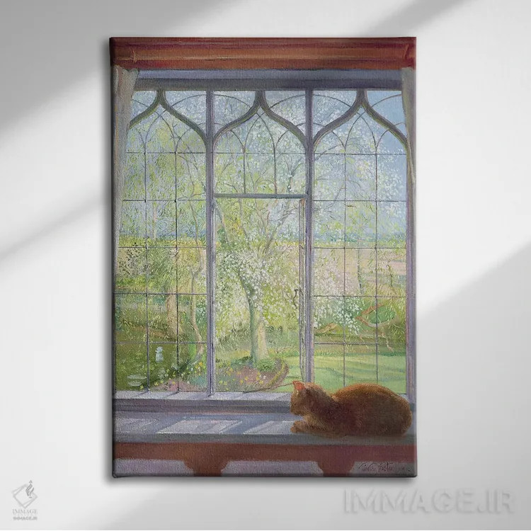 تابلو کلاسیک پنجره در بهار اثر تیموتی ایستون - نمای روبهرو روی دیوار
