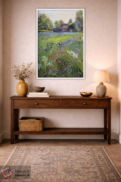 تابلو کلاسیک زنبق های کوتاه و کلبه، ۱۹۹۳ اثر تیموتی ایستون - D3W