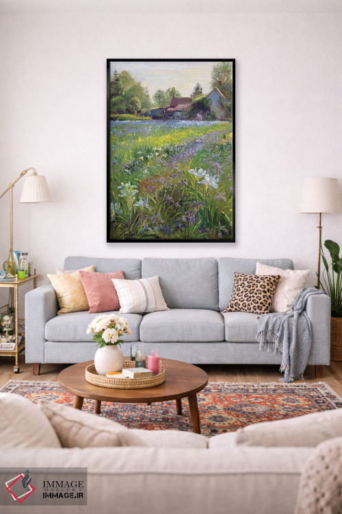 تابلو کلاسیک زنبق های کوتاه و کلبه، ۱۹۹۳ اثر تیموتی ایستون - D2B