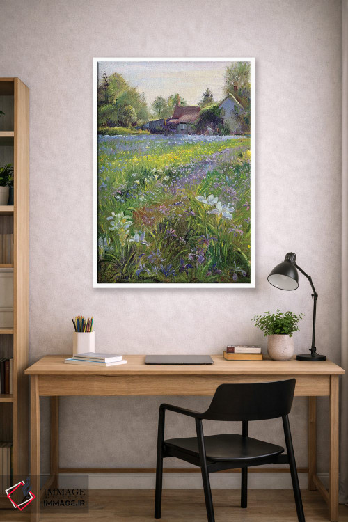 تابلو کلاسیک زنبق های کوتاه و کلبه، ۱۹۹۳ اثر تیموتی ایستون - D1W