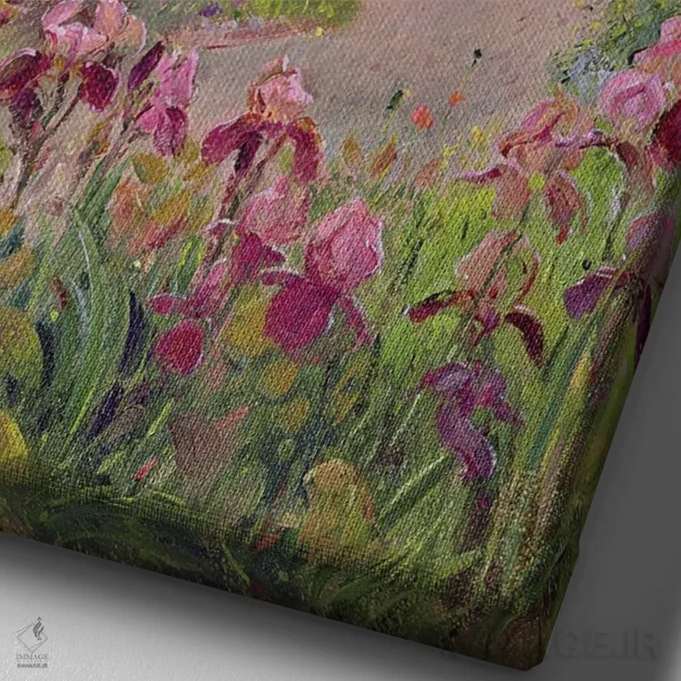 تابلو کلاسیک باغچه گیاهان دارویی در ظهر اثر تیموتی ایستون - نمای نزدیک بافت بوم