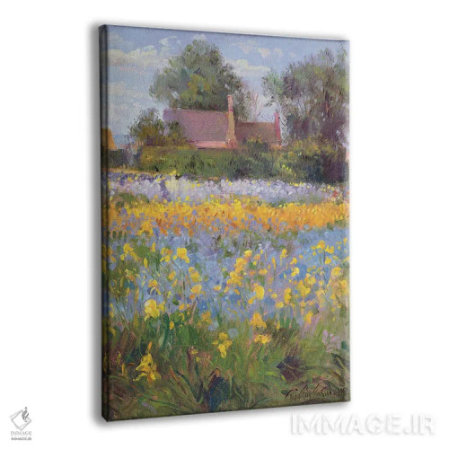 تابلو کلاسیک کلبه های محصور در مزرعه زنبق اثر تیموتی ایستون - نمای پرسپکتیو محصول