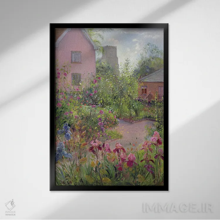 تابلو کلاسیک باغچه گیاهان دارویی در ظهر اثر تیموتی ایستون - نمای قابدار مشکی