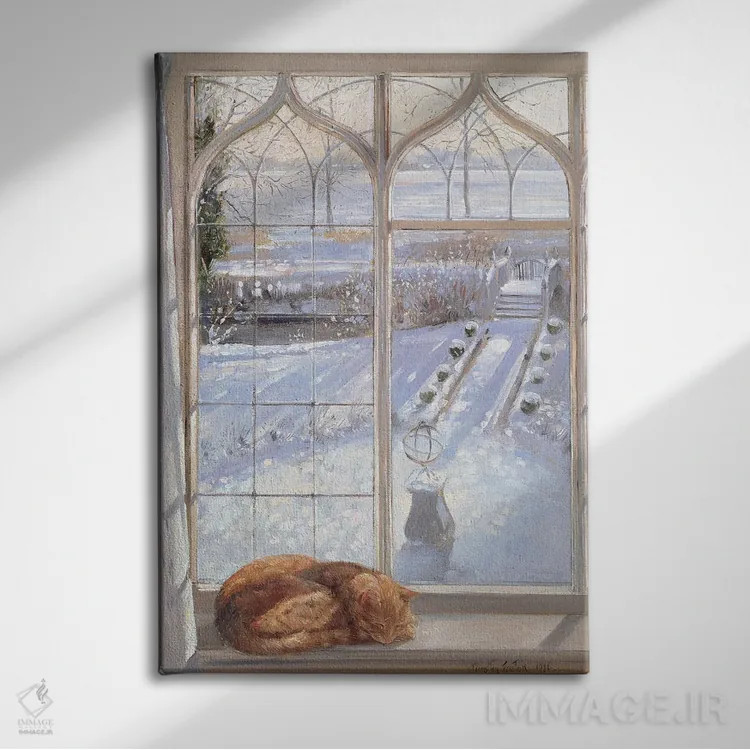 تابلو کلاسیک خوابیده، ۱۹۹۶ اثر تیموتی ایستون - نمای روبهرو روی دیوار