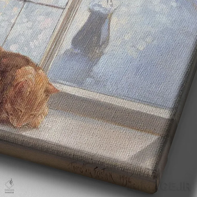 تابلو کلاسیک خوابیده، ۱۹۹۶ اثر تیموتی ایستون - نمای نزدیک بافت بوم