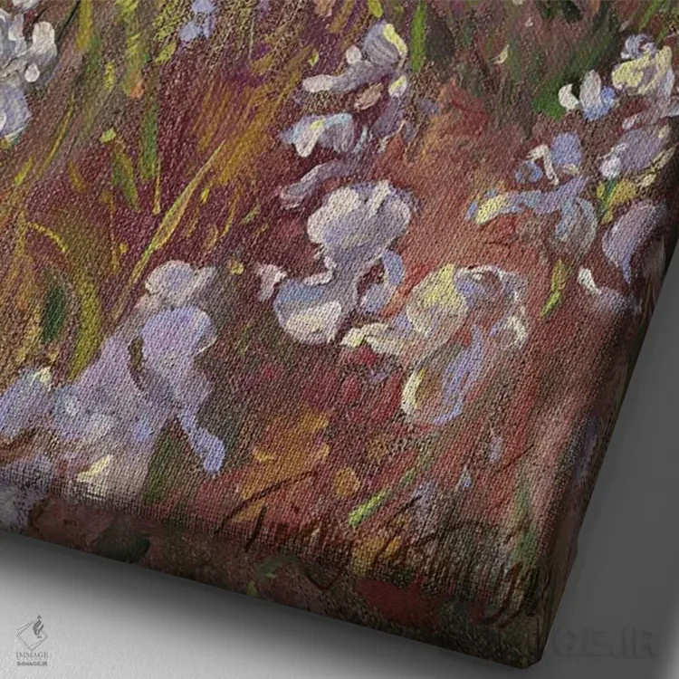 تابلو کلاسیک زنبق های سفید و خانه روستایی اثر تیموتی ایستون - نمای نزدیک بافت بوم