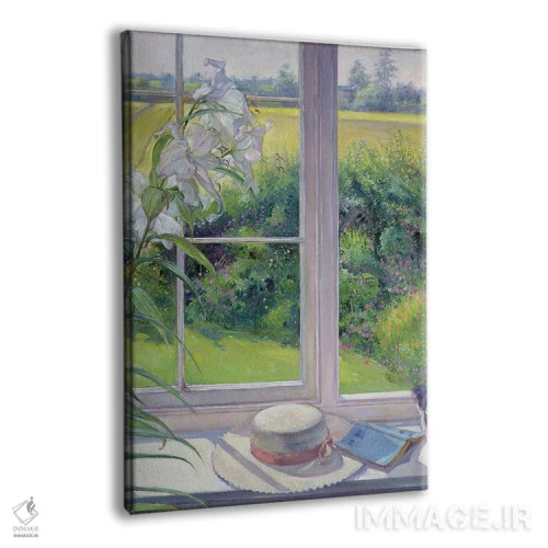 تابلو کلاسیک صندلی کنار پنجره و سوسن ، ۱۹۹۱ اثر تیموتی ایستون - نمای پرسپکتیو محصول