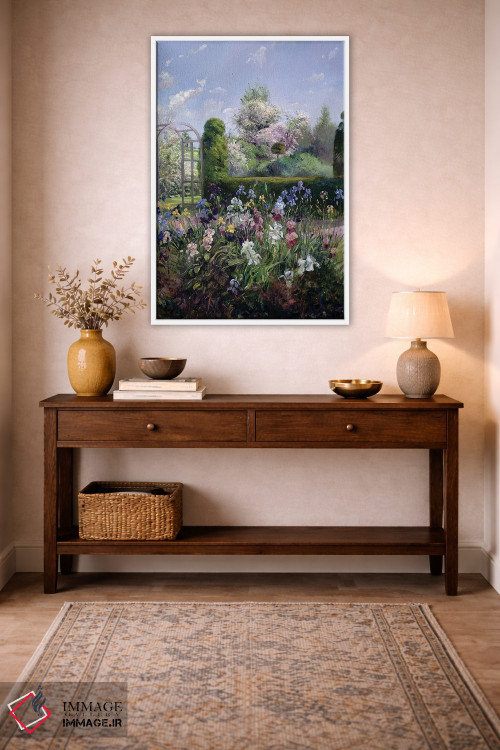 تابلو دکوراتیو زنبق ها در باغ رسمی، ۱۹۹۳ اثر تیموتی ایستون - D3W