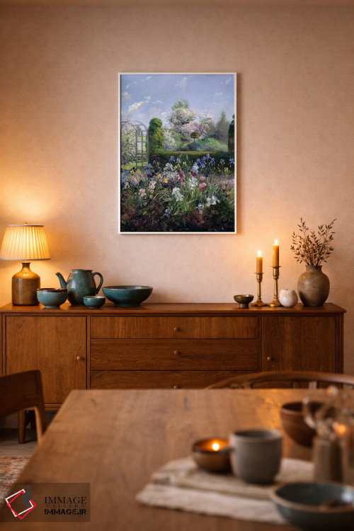 تابلو دکوراتیو زنبق ها در باغ رسمی، ۱۹۹۳ اثر تیموتی ایستون - D6W