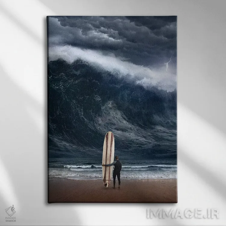 تابلو دکوراتیو فاجعه موج سواری اثر اوگنی سولویف - نمای روبهرو روی دیوار