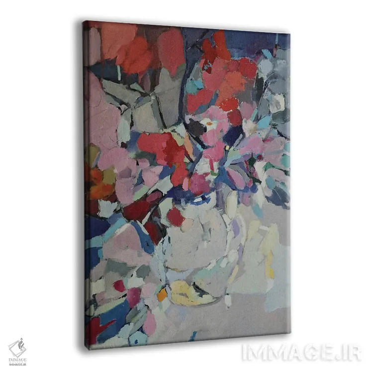 تابلو انتزاعی رنگ های وحشی در یک گلدان اثر النا شرایبمن - نمای پرسپکتیو محصول