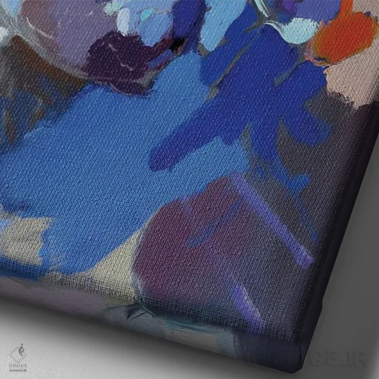 تابلو انتزاعی اتود ۴ اثر النا شرایبمن - نمای نزدیک بافت بوم
