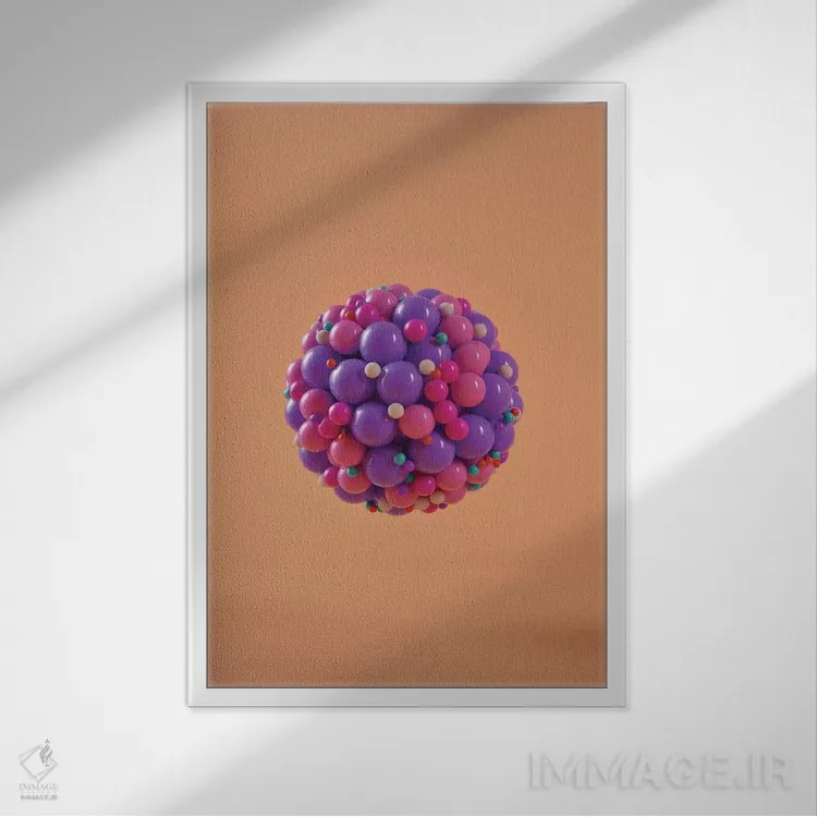 تابلو انتزاعی چیدمان استودیوی رنگ ها اثر اوگنی سولویف - نمای قابدار سفید