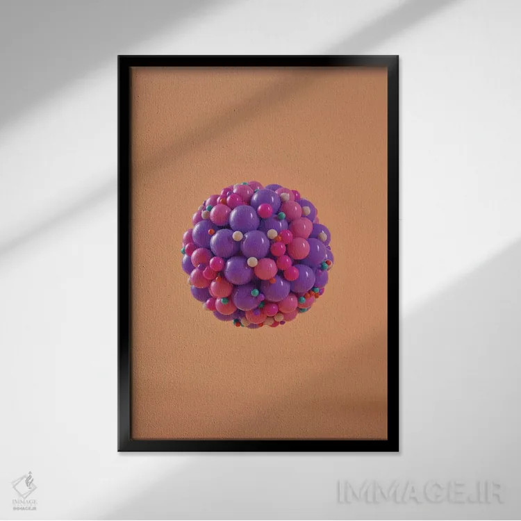 تابلو انتزاعی چیدمان استودیوی رنگ ها اثر اوگنی سولویف - نمای قابدار مشکی