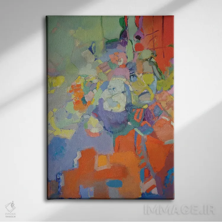 تابلو انتزاعی عطر شرقی اثر النا شرایبمن - نمای روبهرو روی دیوار