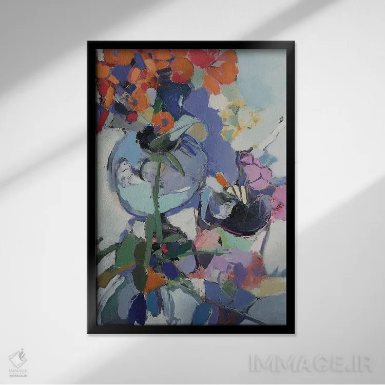 تابلو انتزاعی اتود ۵ اثر النا شرایبمن - نمای قابدار مشکی