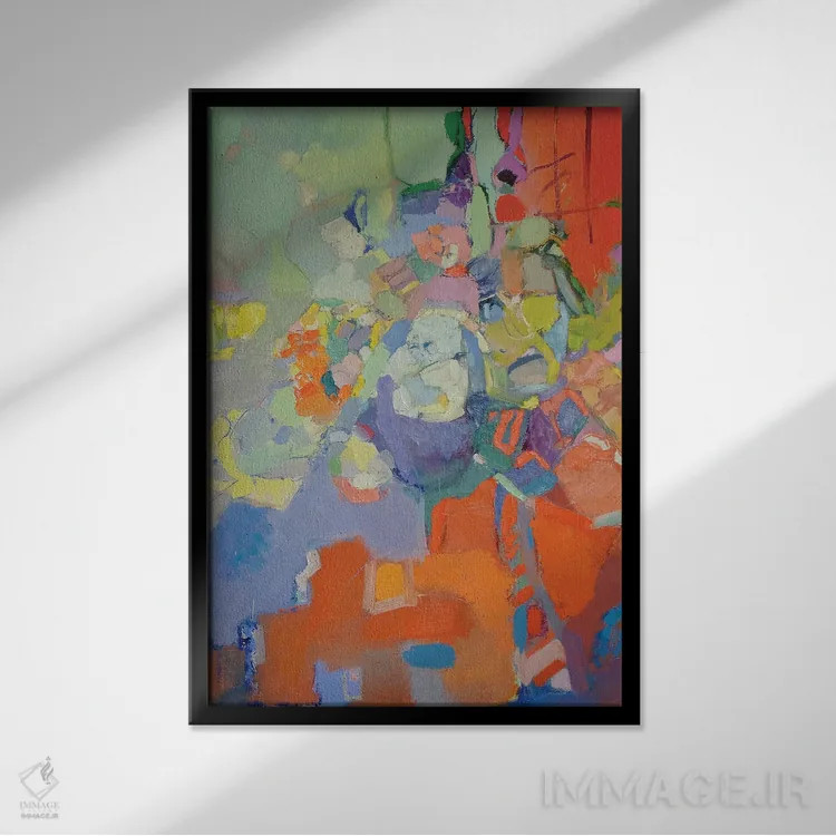 تابلو انتزاعی عطر شرقی اثر النا شرایبمن - نمای قابدار مشکی