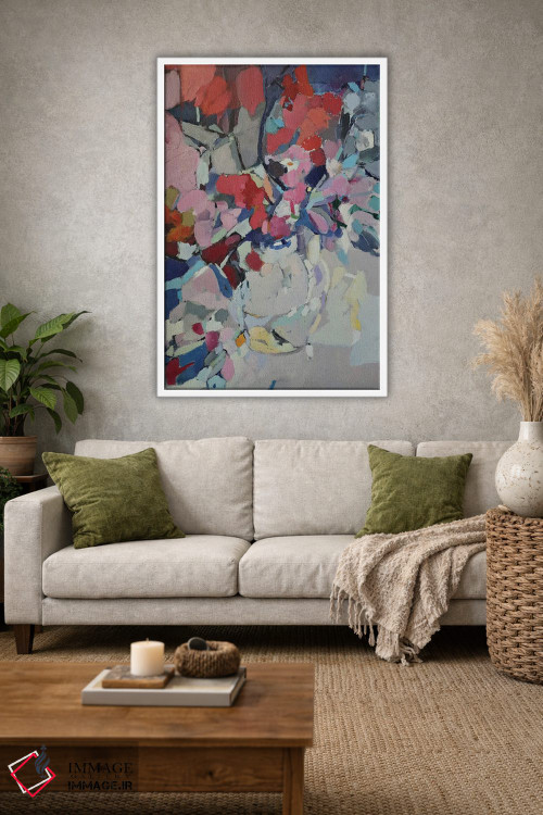 تابلو انتزاعی رنگ های وحشی در یک گلدان اثر النا شرایبمن - D1W