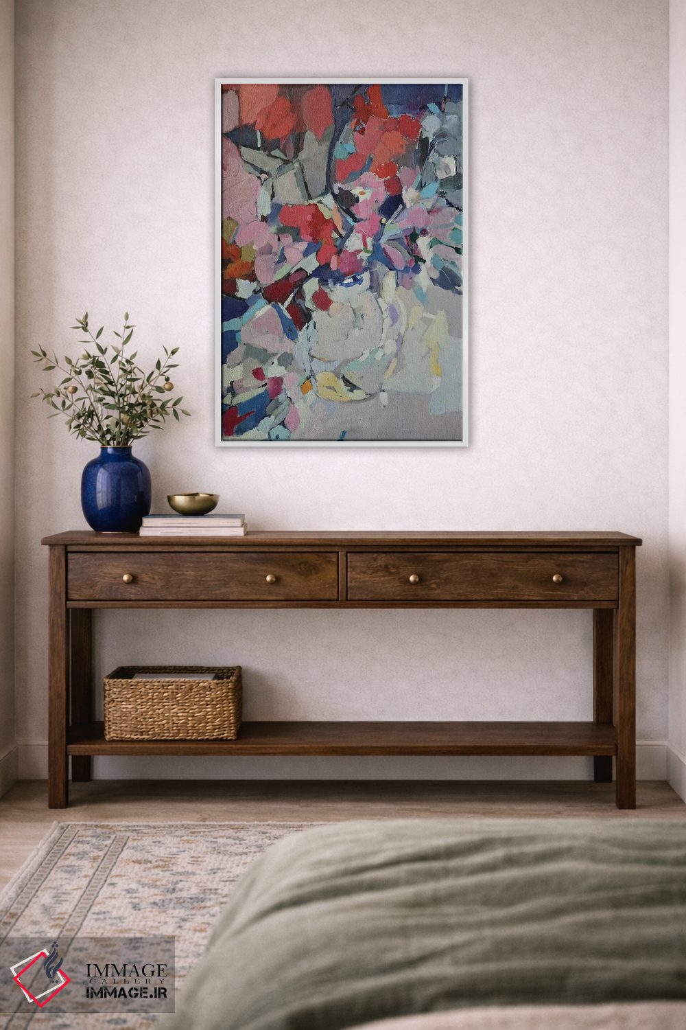تابلو انتزاعی رنگ های وحشی در یک گلدان اثر النا شرایبمن - D2W