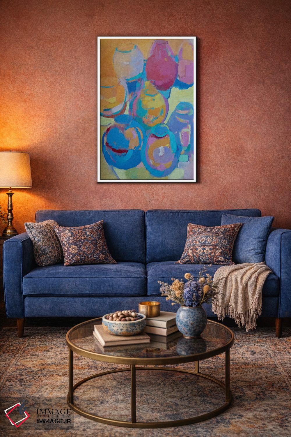 تابلو انتزاعی لیوان روی نور اثر النا شرایبمن - D3W