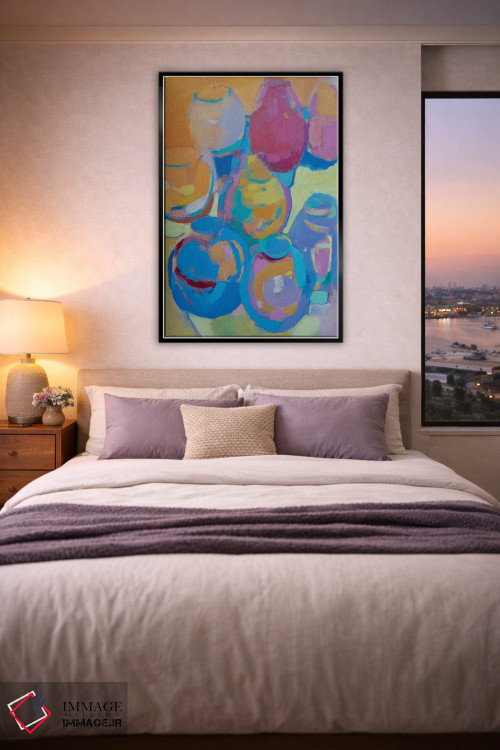 تابلو انتزاعی لیوان روی نور اثر النا شرایبمن - D5B