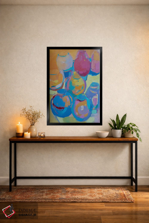 تابلو انتزاعی لیوان روی نور اثر النا شرایبمن - D4B