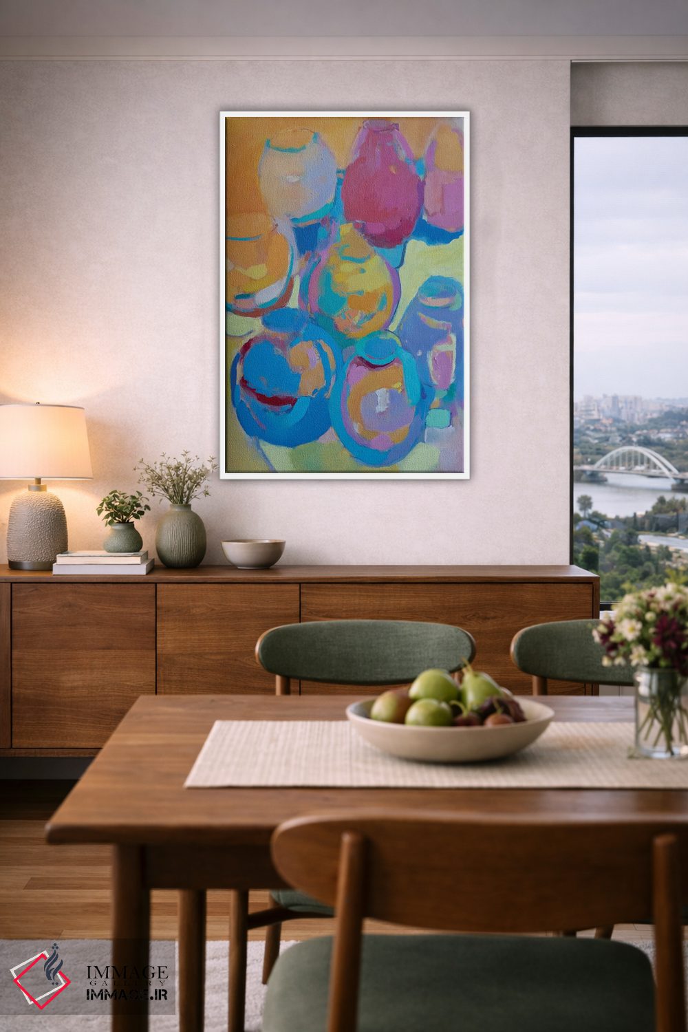 تابلو انتزاعی لیوان روی نور اثر النا شرایبمن - D6W