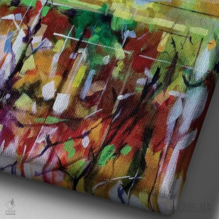 تابلو انتزاعی مدوکلیف دیوانه اثر داگ ایتون - نمای نزدیک بافت بوم