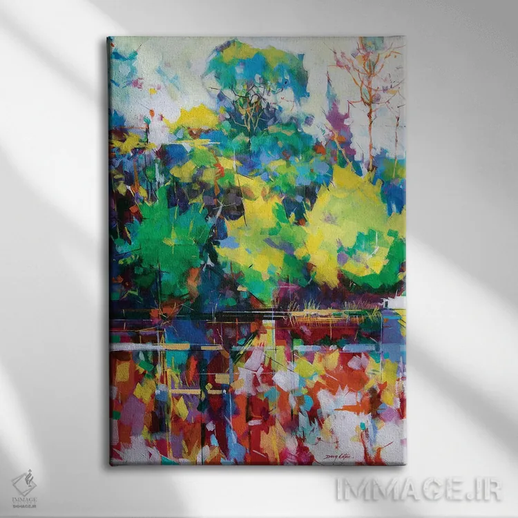 تابلو انتزاعی حوضچه های کنوپ اثر داگ ایتون - نمای روبهرو روی دیوار