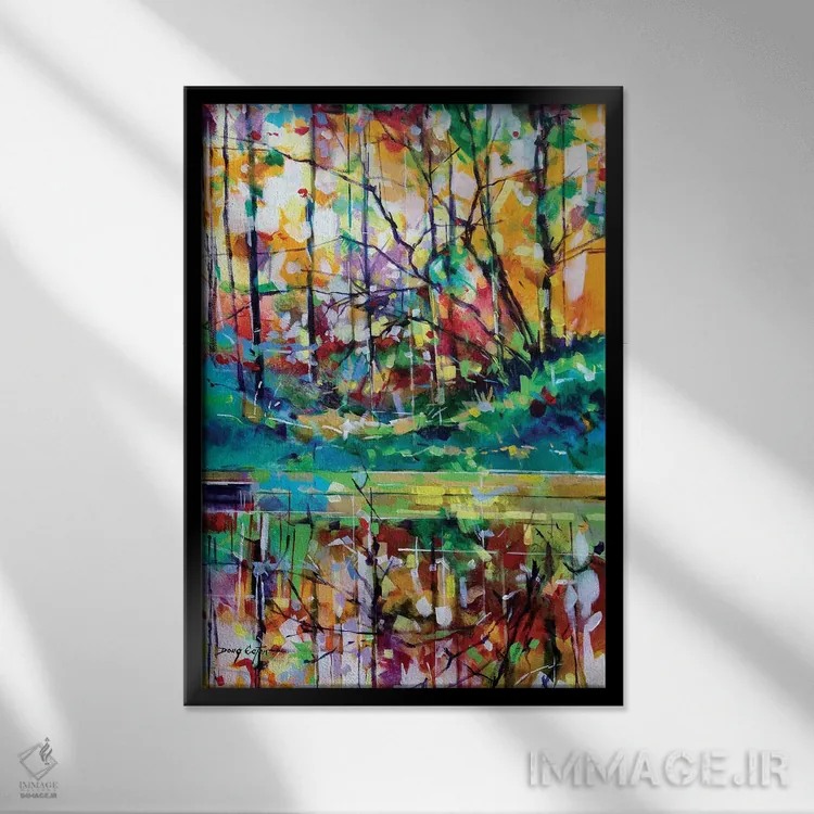 تابلو انتزاعی مدوکلیف دیوانه اثر داگ ایتون - نمای قابدار مشکی