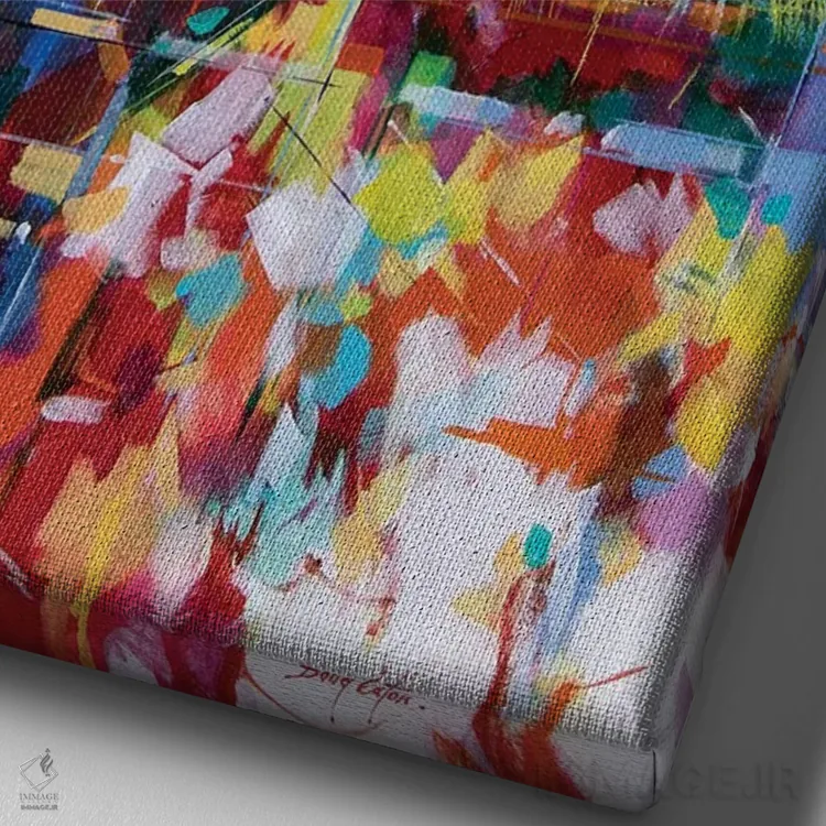 تابلو انتزاعی حوضچه های کنوپ اثر داگ ایتون - نمای نزدیک بافت بوم