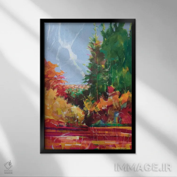 تابلو انتزاعی از مایل اند تا سیندر فورد اثر داگ ایتون - نمای قابدار مشکی