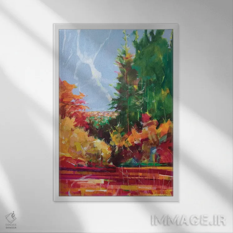 تابلو انتزاعی از مایل اند تا سیندر فورد اثر داگ ایتون - نمای قابدار سفید