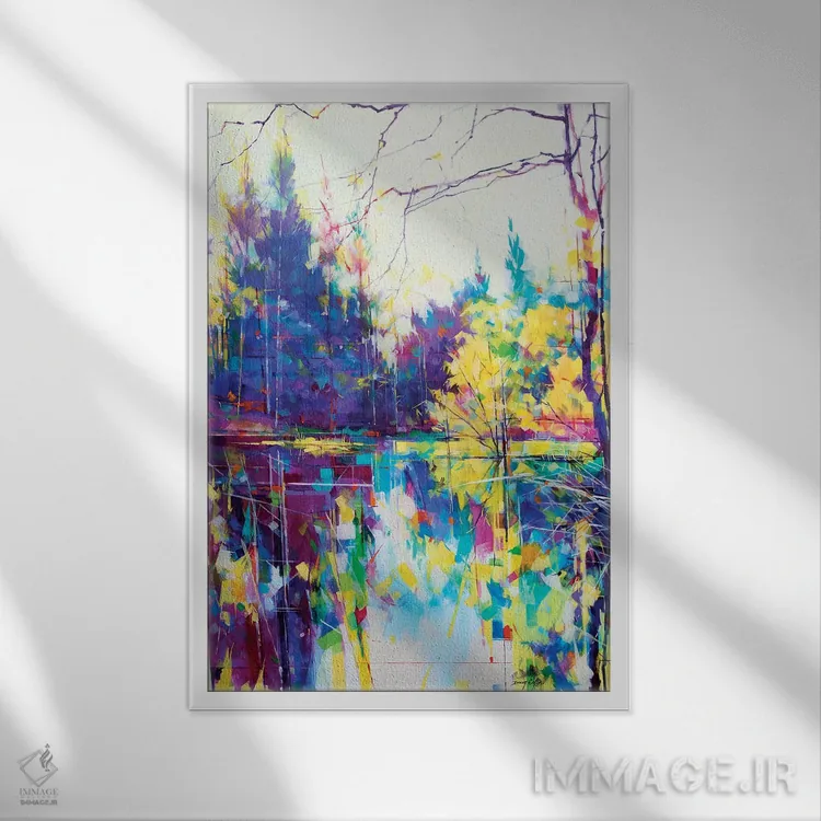 تابلو انتزاعی نگاه به آن سوی مدوکلیف اثر داگ ایتون - نمای قابدار سفید