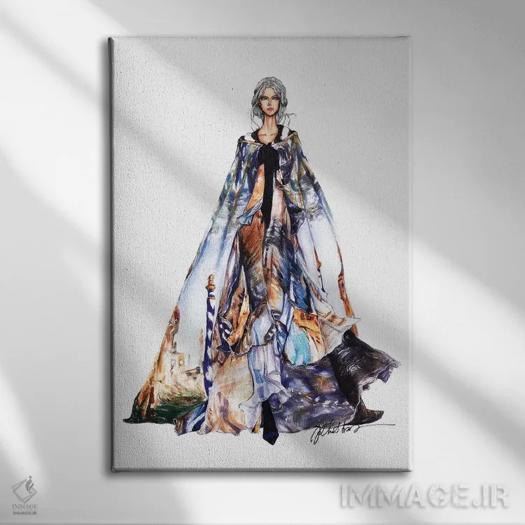 تابلو دکوراتیو هفته مد آلبرتا فرتی ۲۰۱۷ اثر اریس ترن - نمای روبهرو روی دیوار