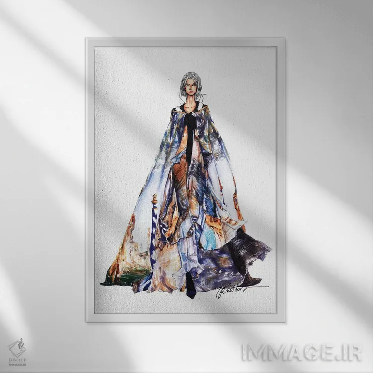 تابلو دکوراتیو هفته مد آلبرتا فرتی ۲۰۱۷ اثر اریس ترن - نمای قابدار سفید